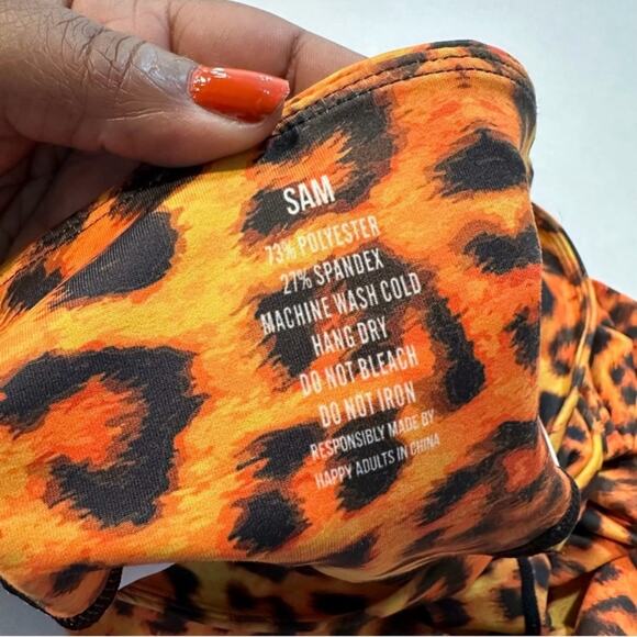 grrrl Leggings Bright Orange Cheetah
Print, Size "SAM" XL Workout Gym - Picture 5 of 14